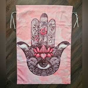 Hamsa Indian Religious Buddha Mandala Garden Flag Patio Banner Large 38x27 EUC